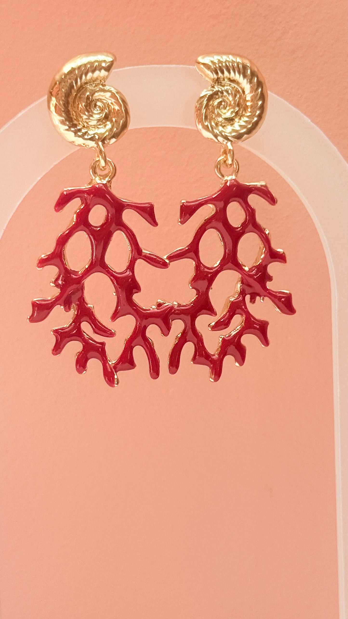 Coral shell earrings