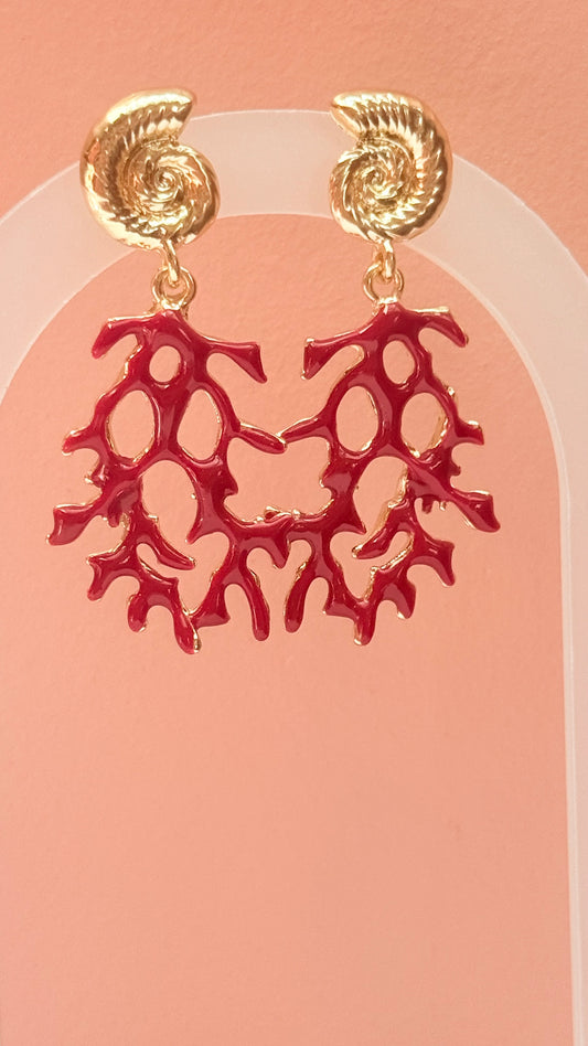 Coral shell earrings