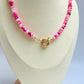 Pink Opal rondelle necklace