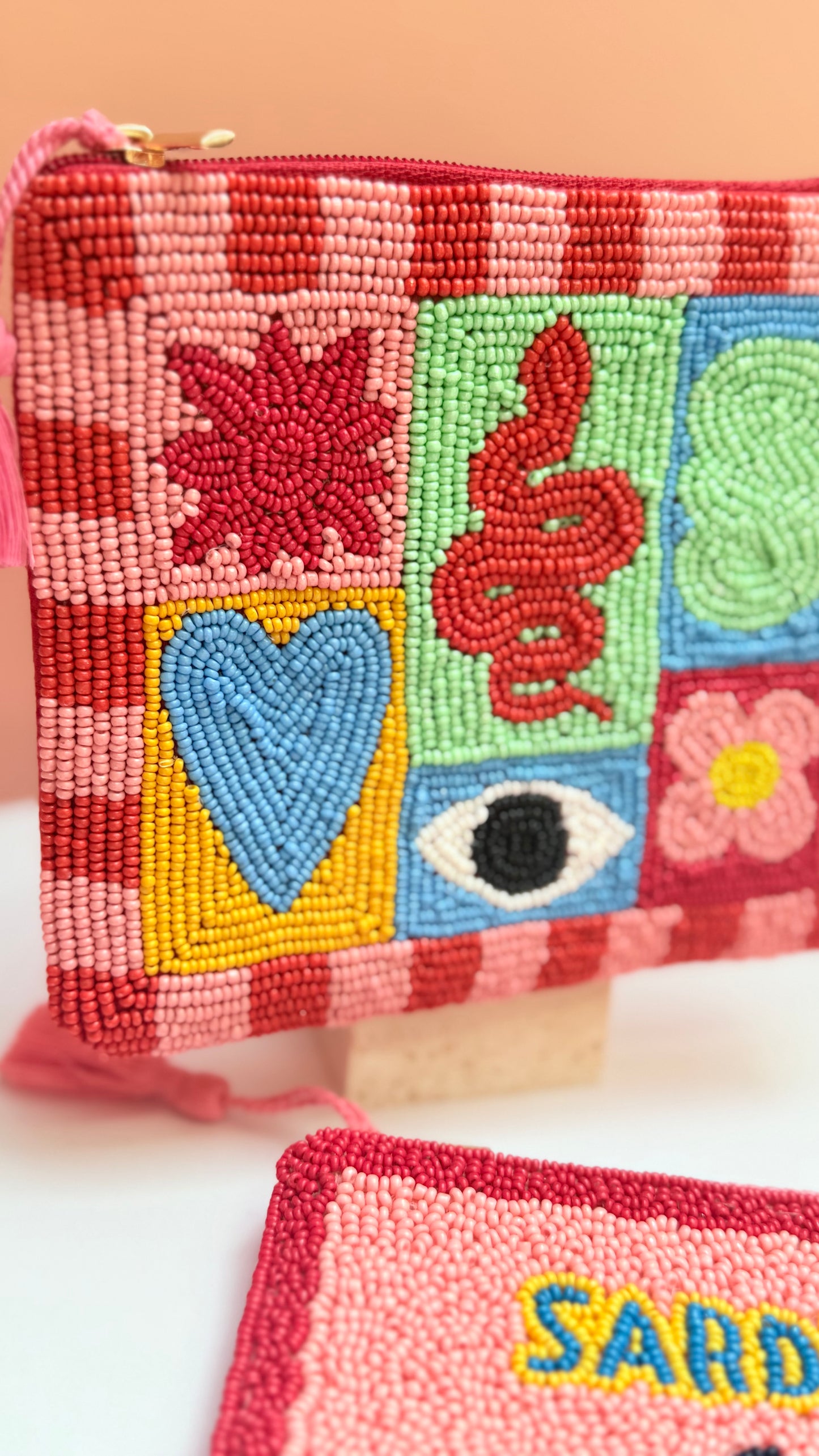 Evil Eye  hand beaded  purse