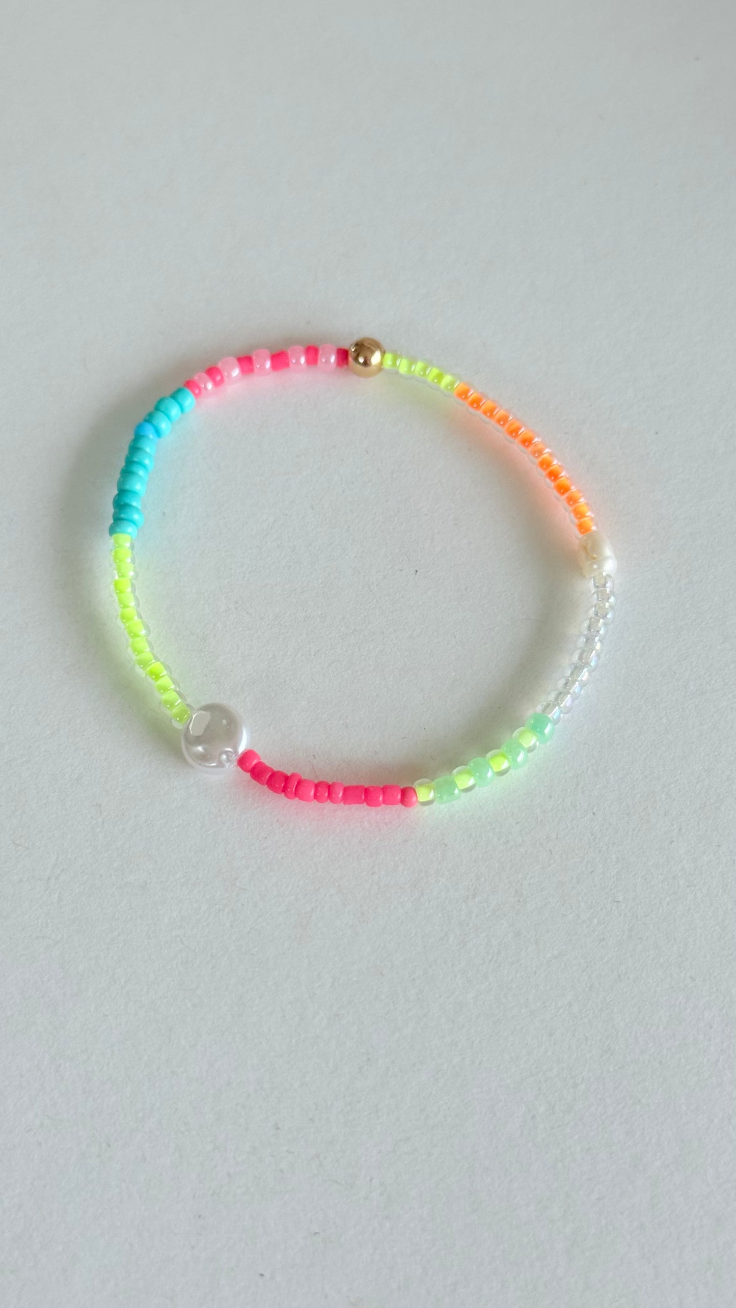 Neon candy pearl bracelet