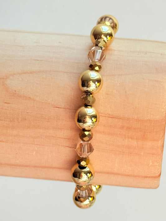 Gold & crystal bicone bracelet