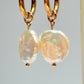 Coin pearl earrings