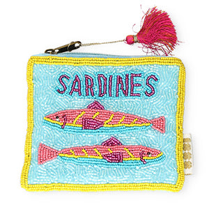 Sardines hand beaded  purse