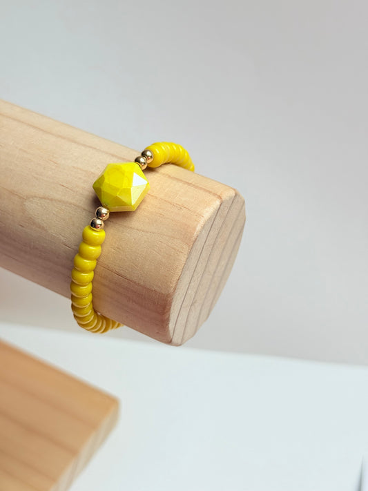 Yellow hexagon bracelet