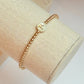 3mm Gold filled beaded bracelet with Shell Initial