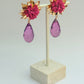 Pink flower statement earring