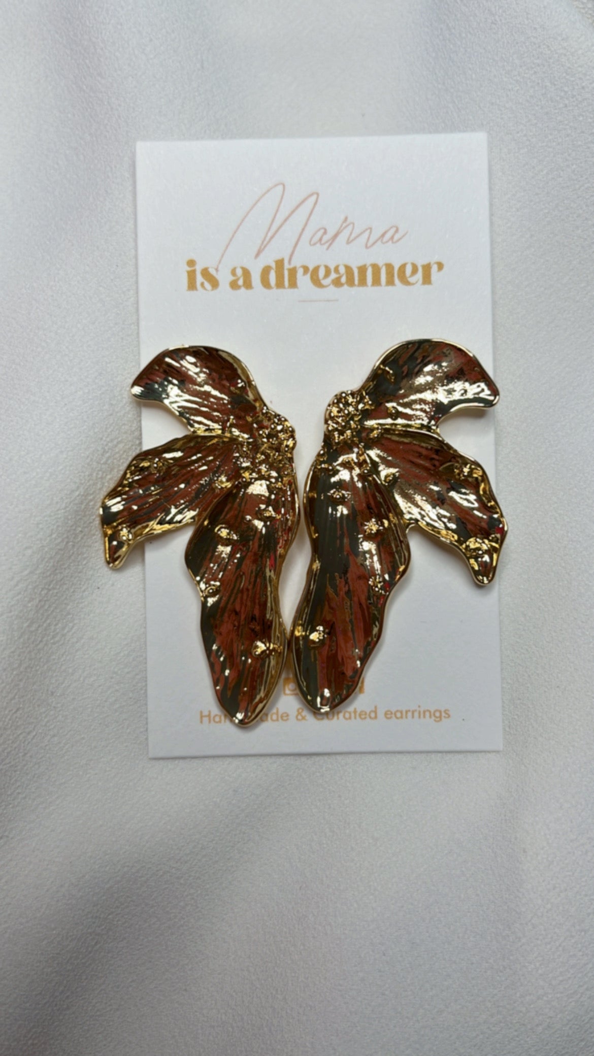 Golden petal earrings