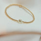 3mm Gold filled beaded bracelet with Shell Initial