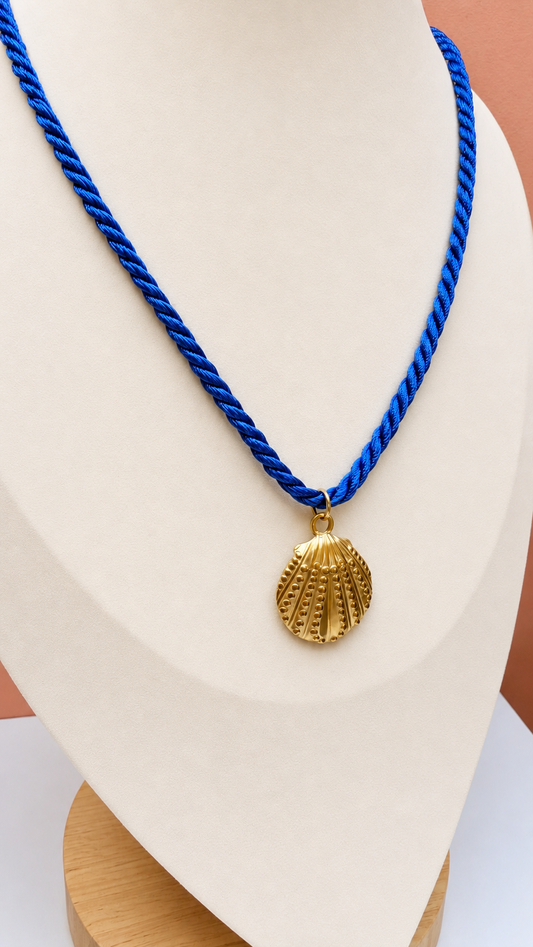 Royal blue shell necklace