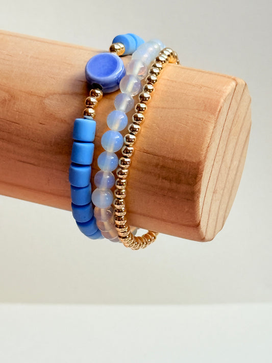 Cornflower clay bracelet