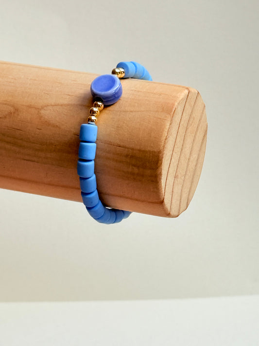 Cornflower clay bracelet