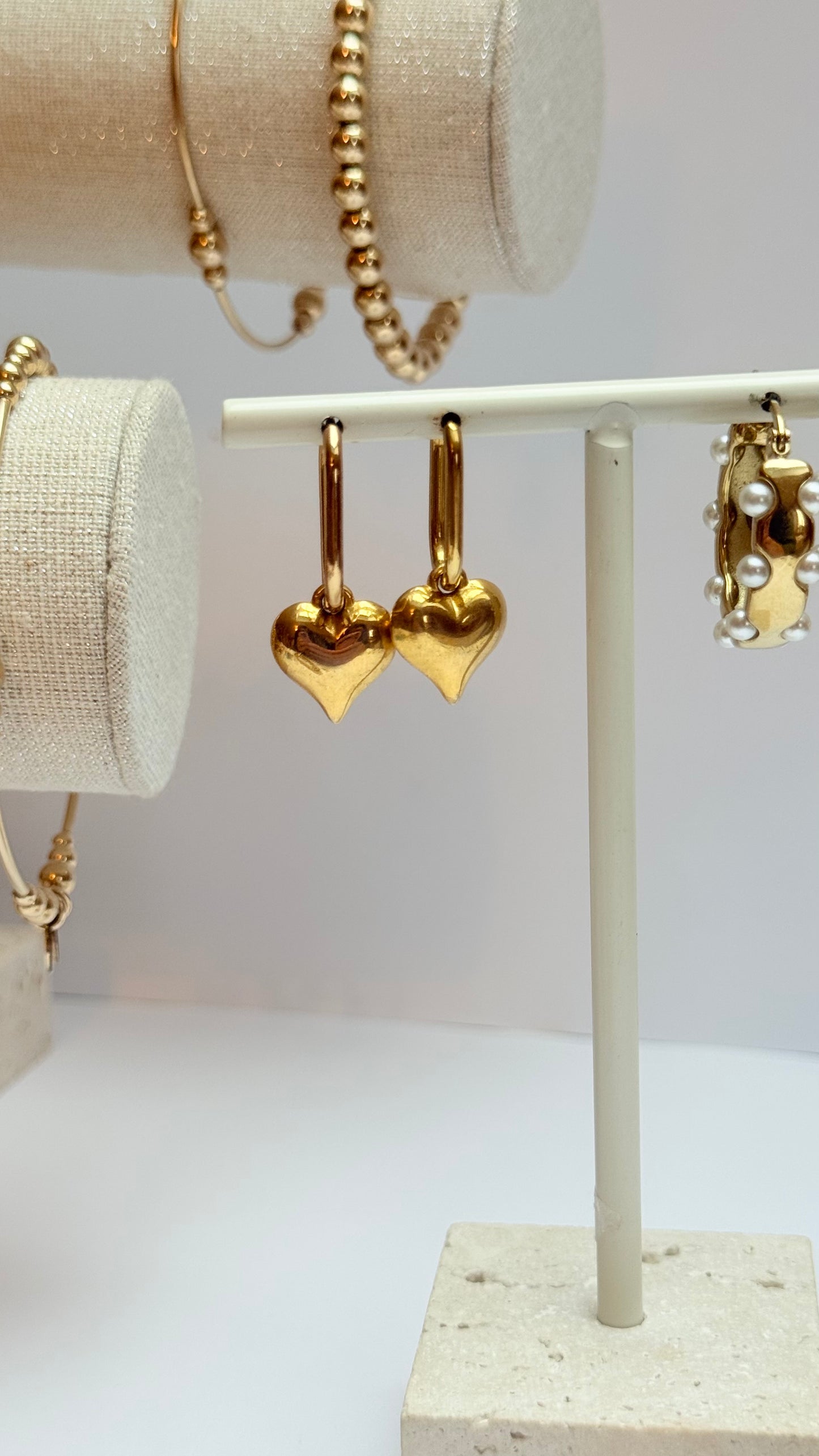 Rectangle heart hoops