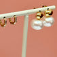 Rectangle zirconia  huggie earrings