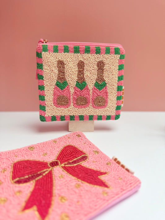 Champagne pop handbeaded purse