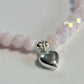 Pink crystal heart charm bracelet (Communion/Confirmation)