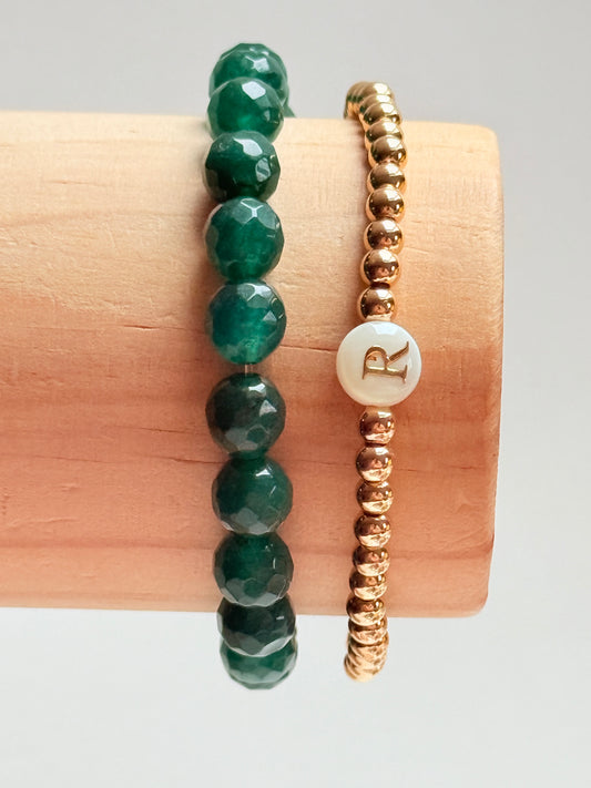 Jade coloured agate bracelet