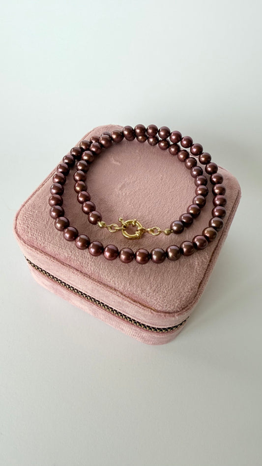 Burgundy Pearl necklace