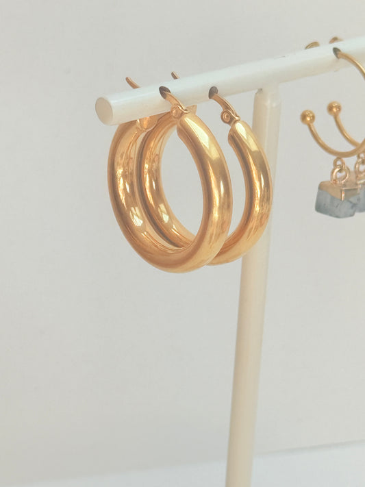 Thick gold hoops