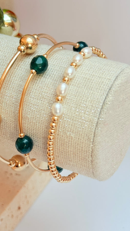 Roxie gold filled bracelet with mini pearl detail