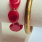Red acrylic & gold filled bracelet