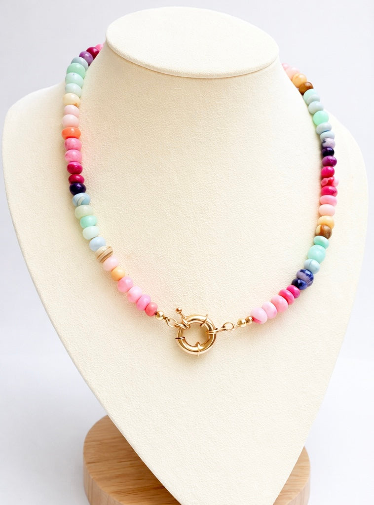 Rainbow rondelle necklace