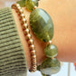 Olive green acrylic & gold filled bracelet
