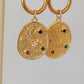 Hoop Earring stud with Moon & Star charm