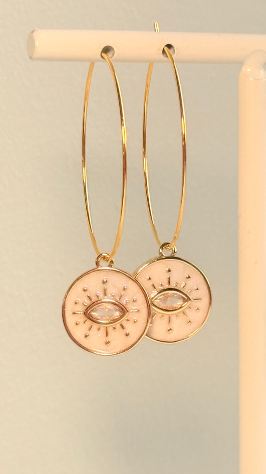 Evil eye hoop  Earrings