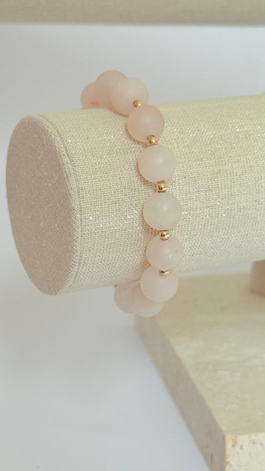 Frosted rose quartz bracelet