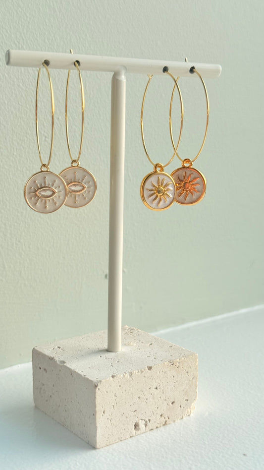 Evil eye hoop  Earrings