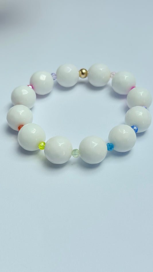 White jade rainbow bracelet