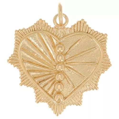 Sacred heart 3micron gold heart charm