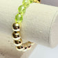 Gold acrylic & yellow lime faceted bead bracelet