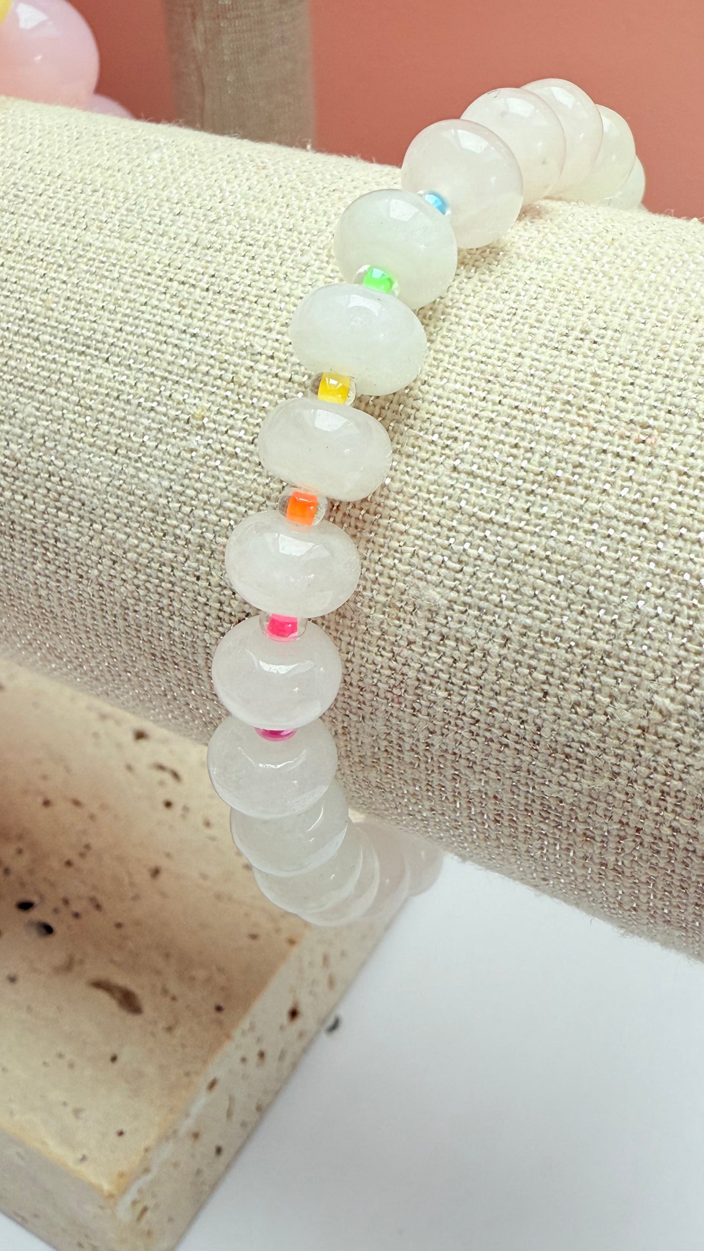 White jade gemstone bracelet