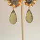 Green flower statement earring