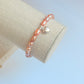 Pink Pearl heart charm bracelet