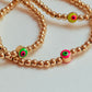 Neon Evil Eye Gold filled bracelet