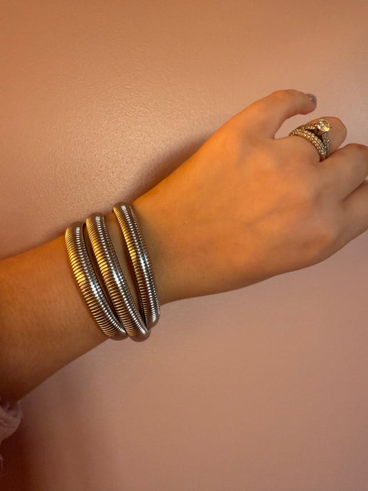 Silver stretch bangle