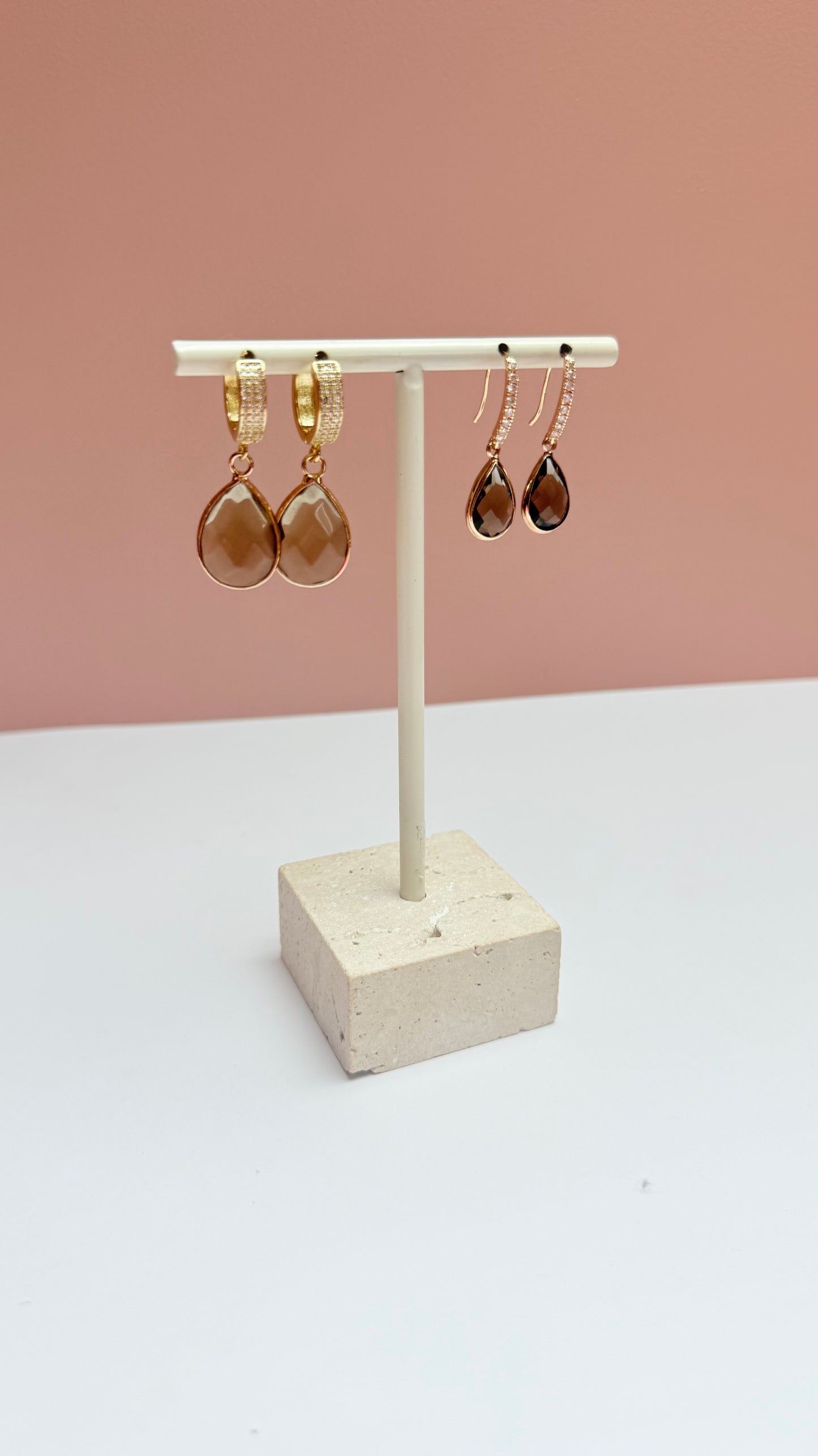 Cloudy crystal & diamanté  earring