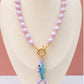 Lilac fish  necklace