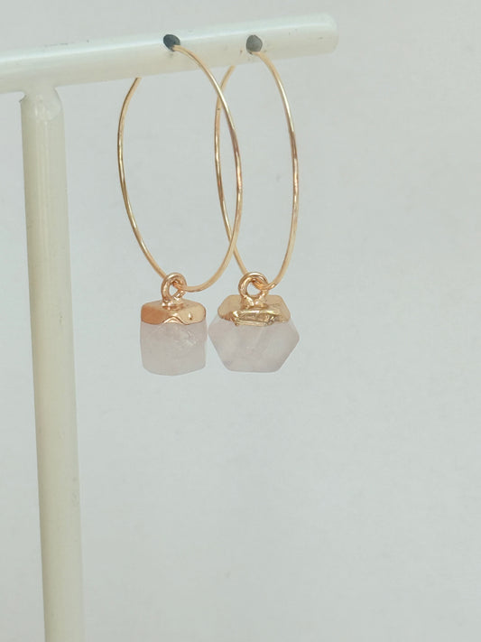 Cloudy grey stone hoops