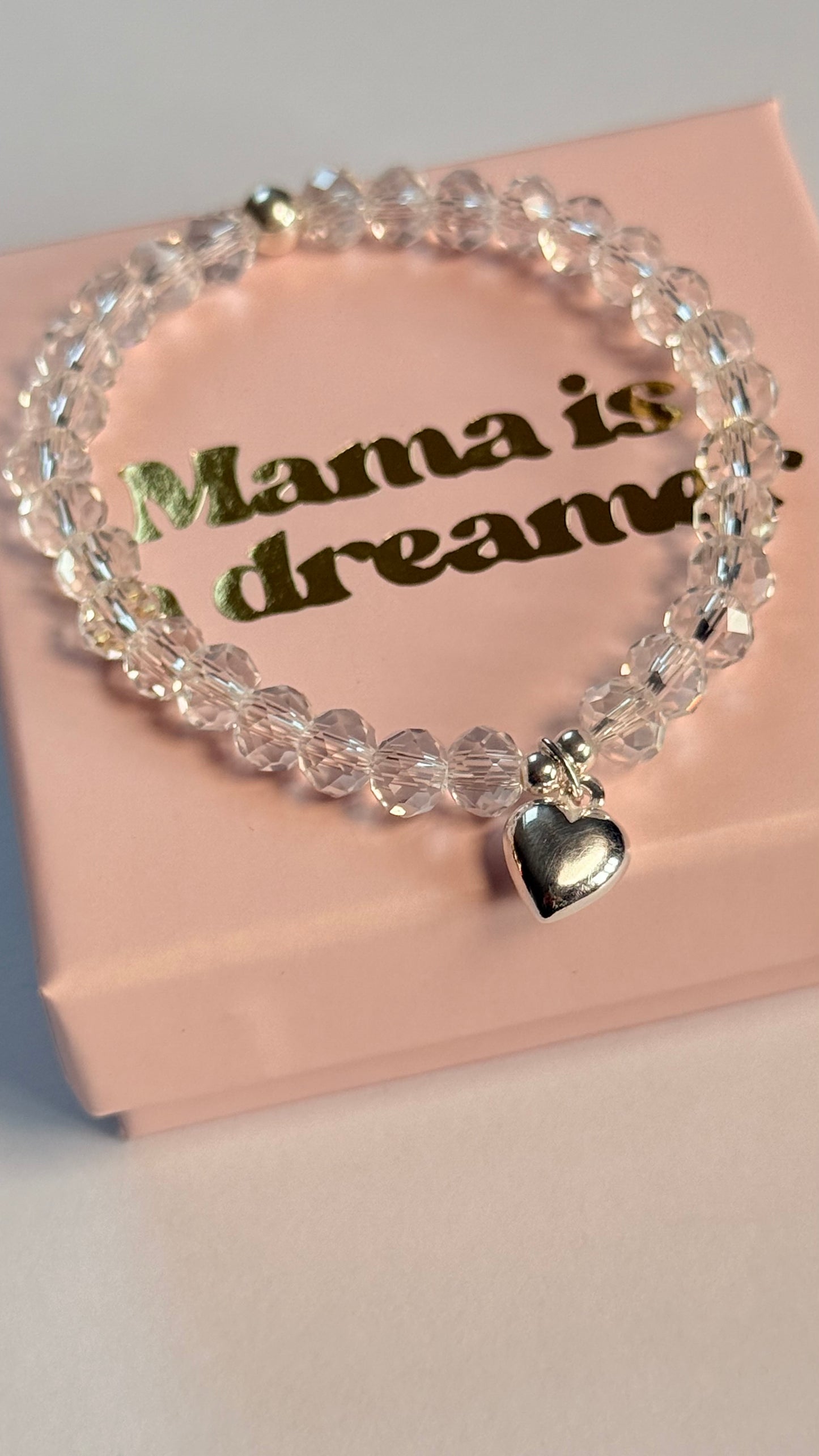 Crystal heart charm bracelet (Communion/Confirmation)
