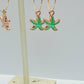 Green Starfish Hoop Earrings