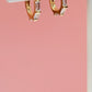 Rectangle zirconia  huggie earrings
