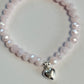 Pink crystal heart charm bracelet (Communion/Confirmation)