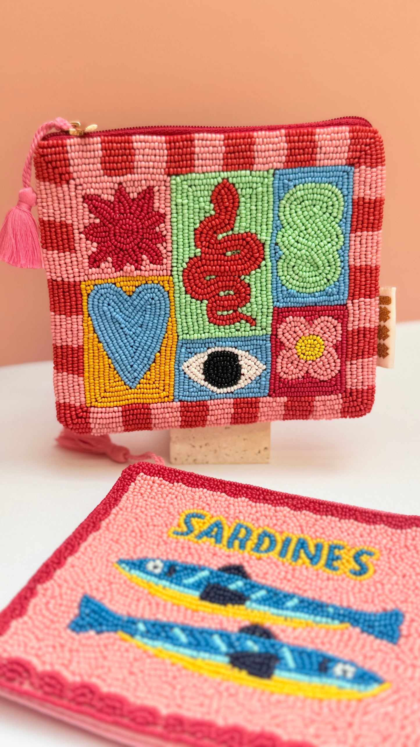 Evil Eye  hand beaded  purse