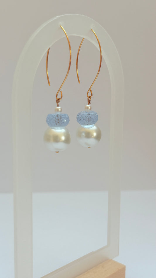Pearl blue  Marquise earrings