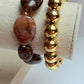 Brown Marble acrylic & gold filled bracelet