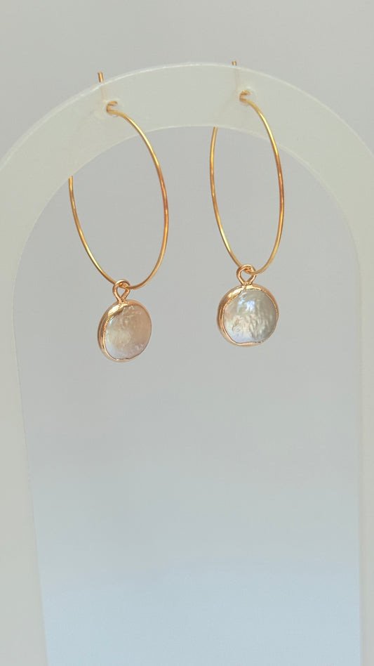 Fresh water Pearl Hoops